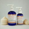 4 and 2oz containers of cream cleanser with pump.