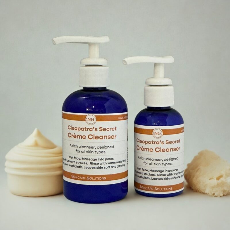 4 and 2oz containers of cream cleanser with pump.